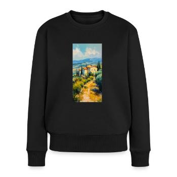 Italy Tuscany Landscape Italian Nature - Women's Premium Organic Jumper - black - Front - Julia (174cm)