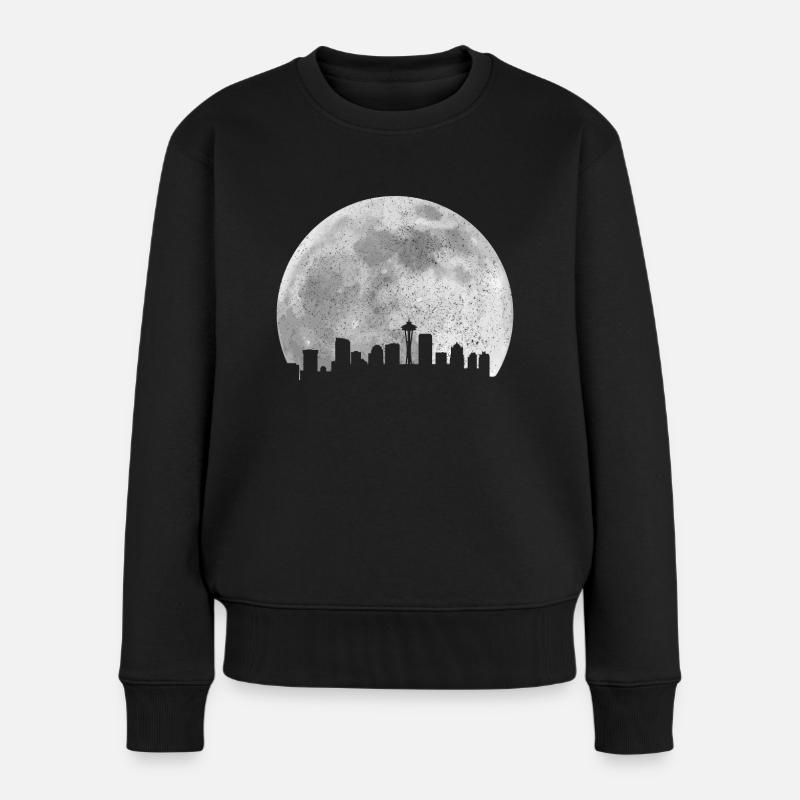 Seattle Washington Souvenir Geschenk - Frauen Premium Bio Pullover - Schwarz
