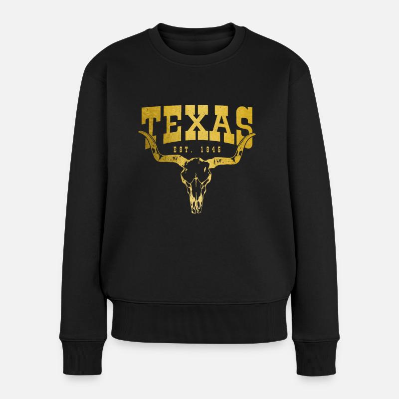 Texas - Frauen Premium Bio Pullover - Schwarz