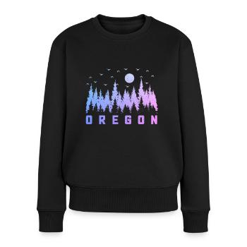 Oregon - Frauen Premium Bio Pullover - Schwarz - Vorne - Julia (174cm)