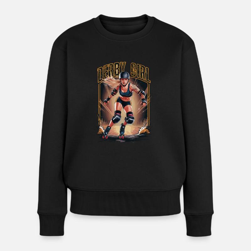 Rollschuhfahren für einen Rollschuhfahrerin - Frauen Premium Bio Pullover - Schwarz
