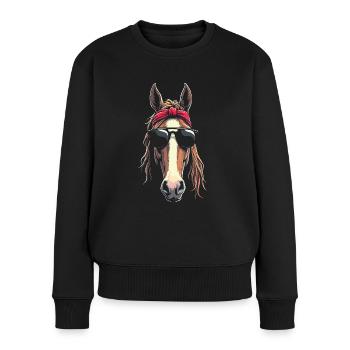 Amateur de chevaux Fier propriétaire d’un Gentle Haflinger - Pull Premium bio Femme - noir - Devant - Julia (174cm)