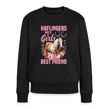 Haflingers are a girls best friend Horse Owner - Frauen Premium Bio Pullover - Schwarz - Vorne - Julia (174cm)