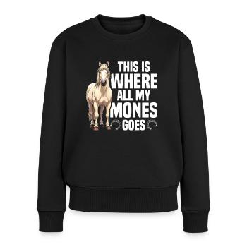 Horse Owner Money Equestrian Haflinger Horse - Women's Premium Organic Jumper - black - Front - Julia (174cm)