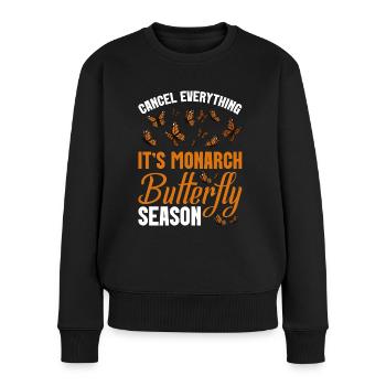Monarch Butterfly Season Insect Lover Entomologist - Frauen Premium Bio Pullover - Schwarz - Vorne - Julia (174cm)