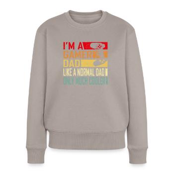 Gamer Dad lustiges Geschenk für Väter Cool Vintage Dad ' - Frauen Premium Bio Pullover - Taupe - Vorne - Julia (174cm)