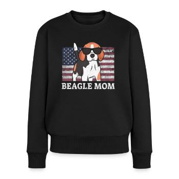 Beagle Mom Dog USA flag gift dog owner - Women's Premium Organic Jumper - black - Front - Julia (174cm)