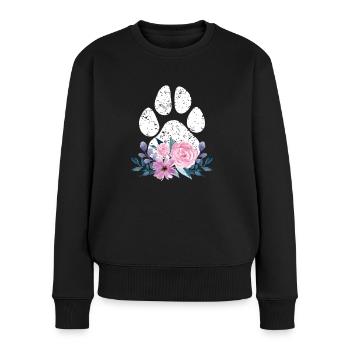 Netter Hund Welpenliebhaber Hund Pfote drucken Blumengeschenk Spaß - Frauen Premium Bio Pullover - Schwarz - Vorne - Julia (174cm)