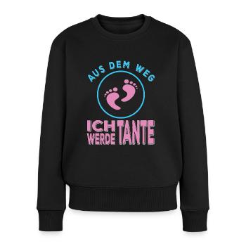 Aus dem Weg ich werde Tante Ankündigung - Frauen Premium Bio Pullover - Schwarz - Vorne - Julia (174cm)