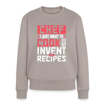 Küchenchef Spruch Geschenk Lustig Koch - Frauen Premium Bio Pullover - Taupe - Vorne - Julia (174cm)