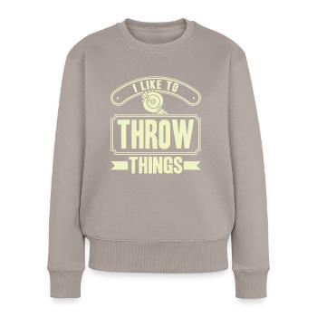Discus Throw Discus Thrower Cadeau - Pull Premium bio Femme - taupe - Devant - Julia (174cm)