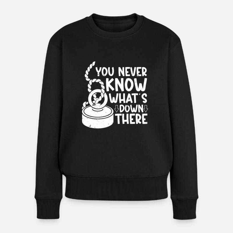 Magnetfischen - Frauen Premium Bio Pullover - Schwarz