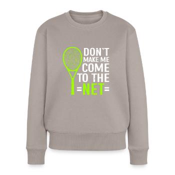 Joueur de tennis - Pull Premium bio Femme - taupe - Devant - Julia (174cm)