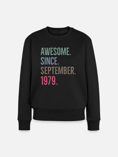 Awesome seit September 1979 - Frauen Premium Bio Pullover - Schwarz
