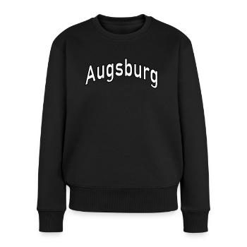 Augsburg - Frauen Premium Bio Pullover - Schwarz - Vorne - Julia (174cm)
