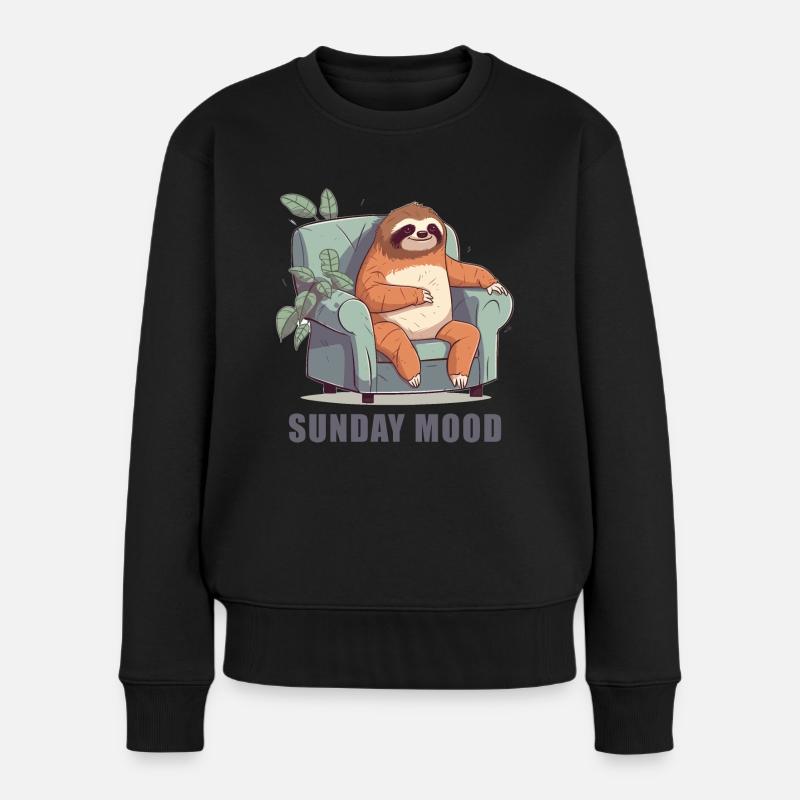 Sonntags Stimmung - Frauen Premium Bio Pullover - Schwarz