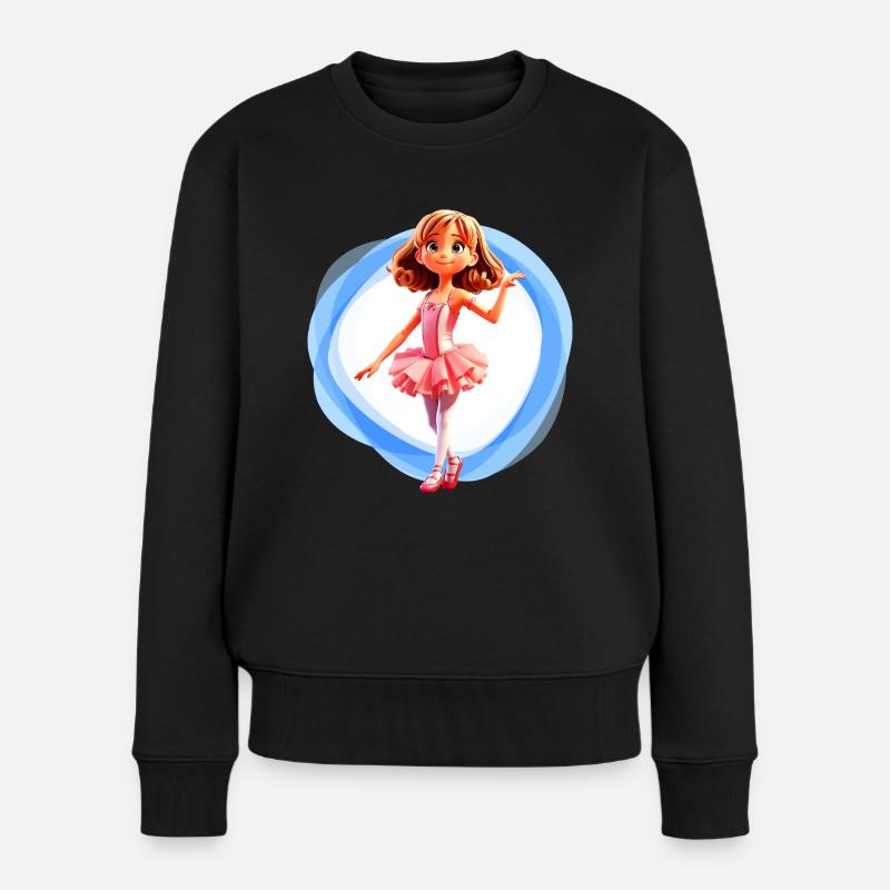 Ballett Mädchen blau - Frauen Premium Bio Pullover - Schwarz