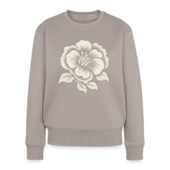 Ätherische Blüte - Frauen Premium Bio Pullover - Taupe - Vorne - Julia (174cm)