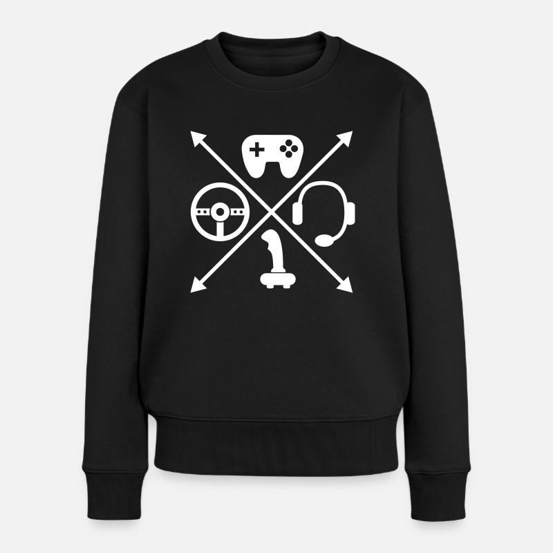 Gaming - Pull Premium bio Femme - noir