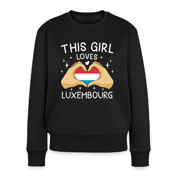 Drapeau luxembourgeois Drapeau luxembourgeois Accueil - Pull Premium bio Femme - noir - Devant - Julia (174cm)