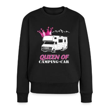 Die Königin des Wohnmobils ist Oma - Frauen Premium Bio Pullover - Schwarz - Vorne - Julia (174cm)