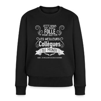 Collègues femmes, cette nana collègue - Pull Premium bio Femme - noir - Devant - Julia (174cm)