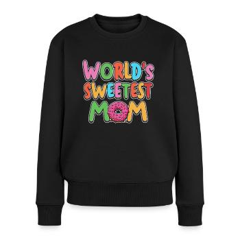World's Sweetest Mom Mami Mutti Muttertag Mama - Frauen Premium Bio Pullover - Schwarz - Vorne - Julia (174cm)