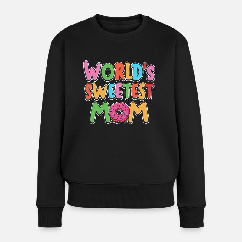 World's Sweetest Mom Mami Mutti Muttertag Mama - Frauen Premium Bio Pullover - Schwarz