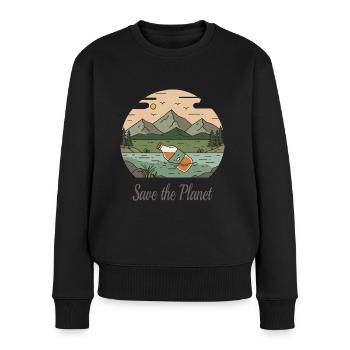 Sauvez la planète - Pull Premium bio Femme - noir - Devant - Julia (174cm)