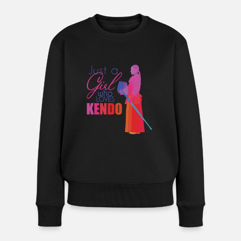 Kendo - Frauen Premium Bio Pullover - Schwarz
