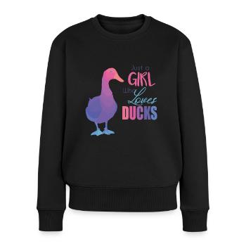 Duck - Women's Premium Organic Jumper - black - Front - Julia (174cm)