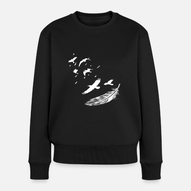 Vogelfrei & Federleicht - Frauen Premium Bio Pullover - Schwarz
