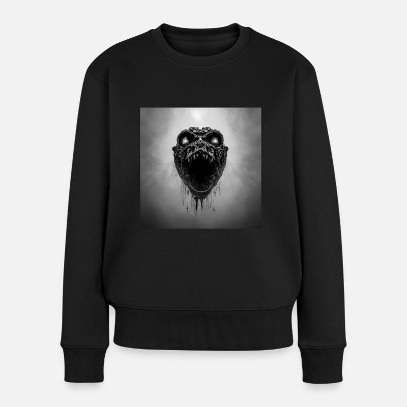 Schlangenschädel - Frauen Premium Bio Pullover - Schwarz