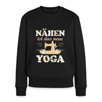Nähen Geschenk Häkeln Näherin Mama - Frauen Premium Bio Pullover - Schwarz - Vorne - Julia (174cm)