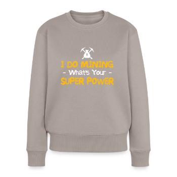 Exploitation minière - Pull Premium bio Femme - taupe - Devant - Julia (174cm)