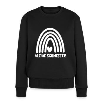 Kleine Schwester - Frauen Premium Bio Pullover - Schwarz - Vorne - Julia (174cm)