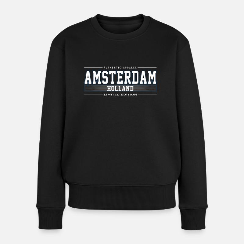 Amsterdam - Pull Premium bio Femme - noir