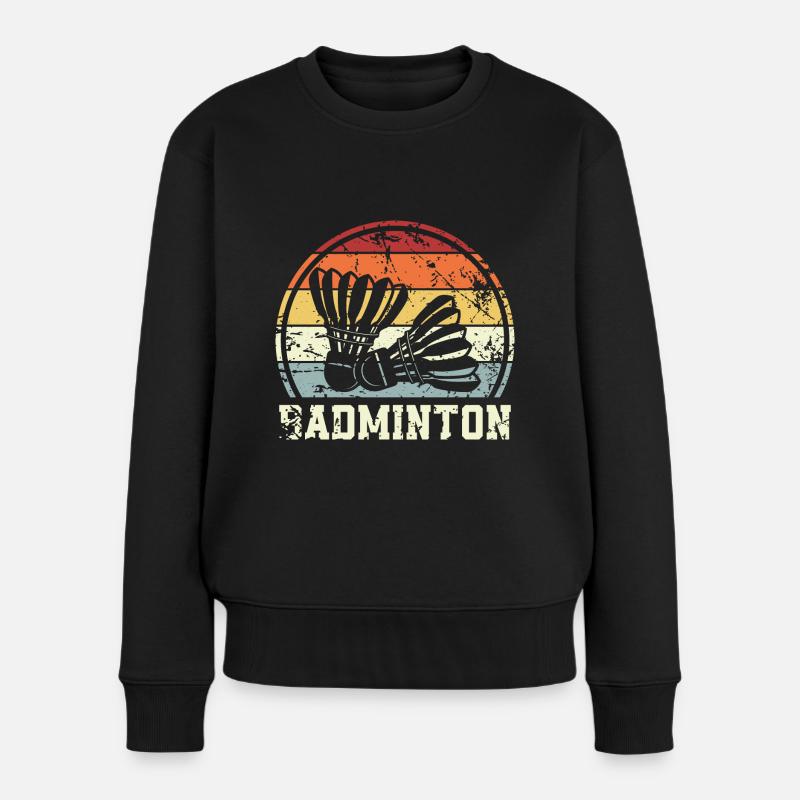 Badminton - Frauen Premium Bio Pullover - Schwarz