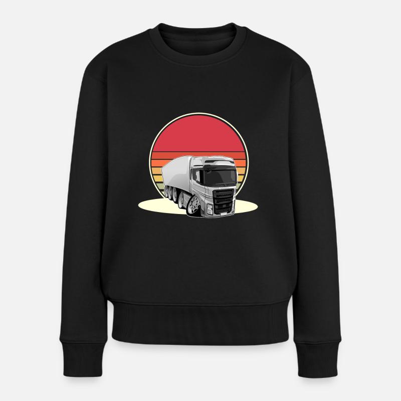 LKW Fahrer - Frauen Premium Bio Pullover - Schwarz