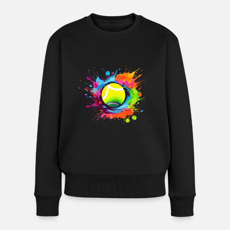 Tennis - Frauen Premium Bio Pullover - Schwarz