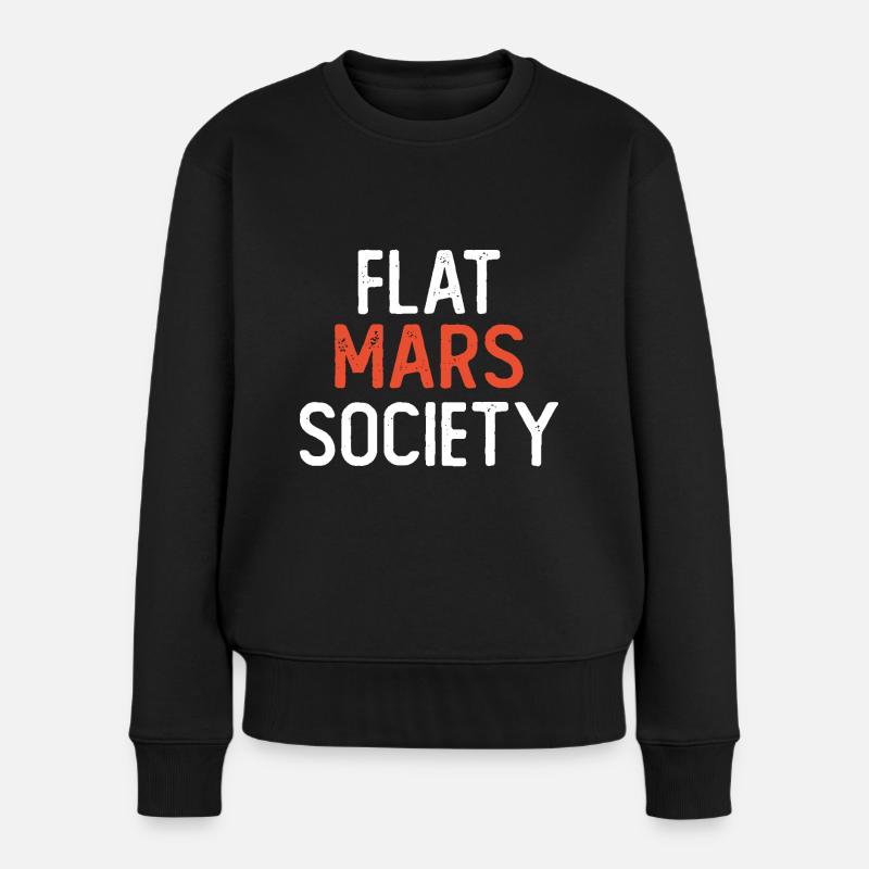 Flat Mars Society - Frauen Premium Bio Pullover - Schwarz