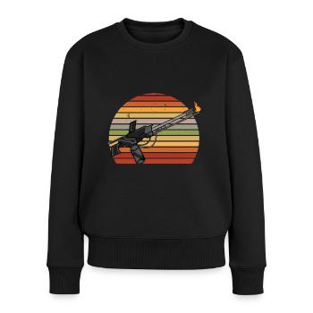 Retro Flammenwerfer Lover Flammenwerfer Hot Burn - Frauen Premium Bio Pullover - Schwarz - Vorne - Julia (174cm)