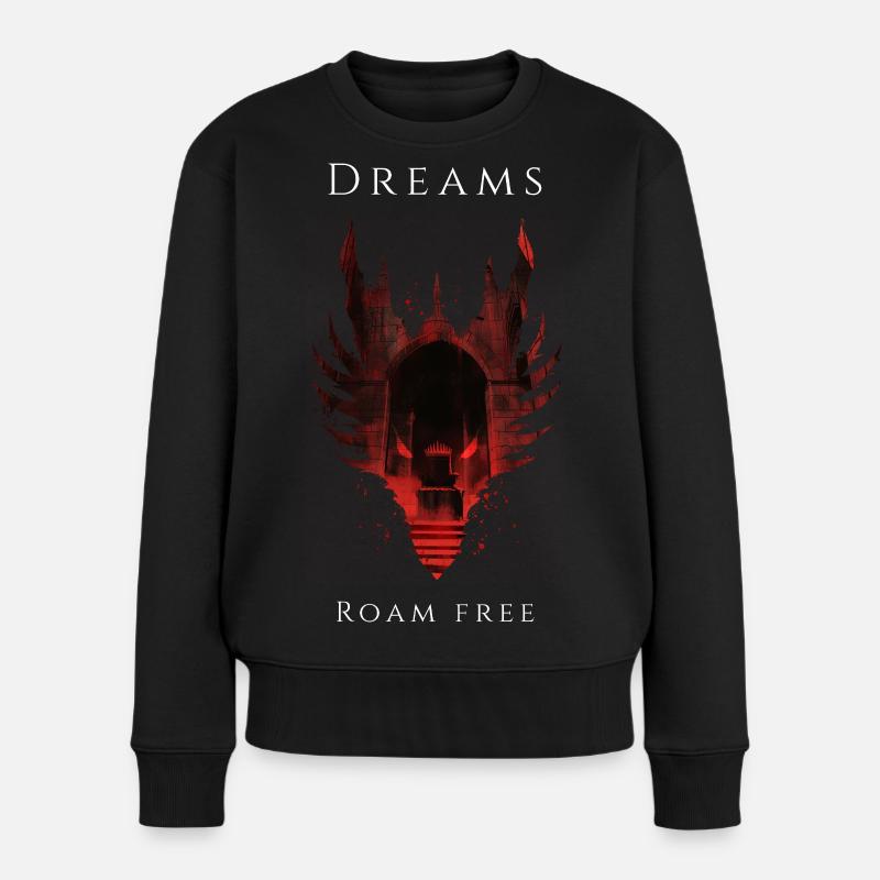 Träume streifen frei herum - Frauen Premium Bio Pullover - Schwarz
