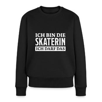 Skaterin Spruch Skating Lustiges Skaterin Geschenk - Frauen Premium Bio Pullover - Schwarz - Vorne - Julia (174cm)