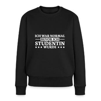 Studentin Spruch Universität Studentin Geschenk - Frauen Premium Bio Pullover - Schwarz - Vorne - Julia (174cm)