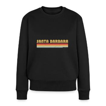 Santa Barbara Californien Surfer Sommer Retro - Frauen Premium Bio Pullover - Schwarz - Vorne - Julia (174cm)