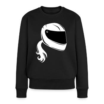 Motorradhelm Frau Dame Mädchen Motorradfahrerin - Frauen Premium Bio Pullover - Schwarz - Vorne - Julia (174cm)