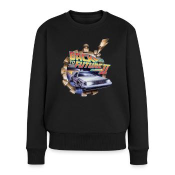 Retour Vers Le Futur 2 Logo Avec Voiture DeLorean - Pull Premium bio Femme - noir - Devant - Julia (174cm)