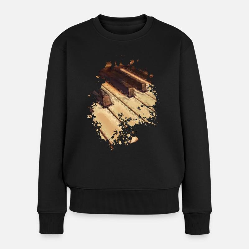 Piano - Frauen Premium Bio Pullover - Schwarz