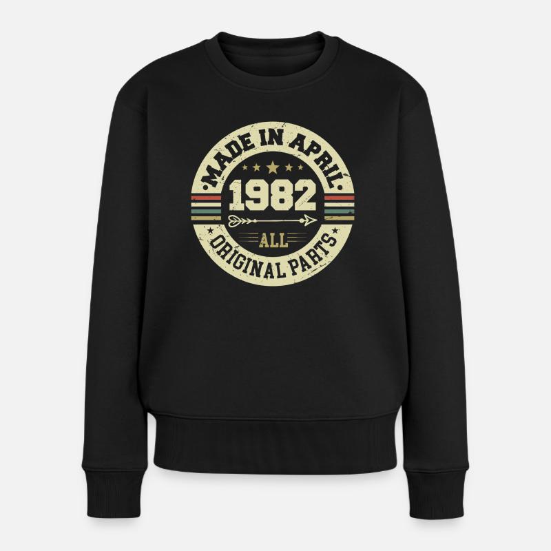 Geburtstag april 1982 - Geschenk zum 43.Geburtstag - Frauen Premium Bio Pullover - Schwarz
